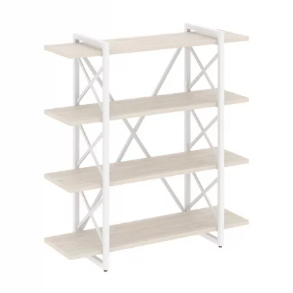 Стеллаж на регулируемых опорах - 4 полки LOFT VR.L-MST.O-4.8V Металл белый Денвер светлый_0