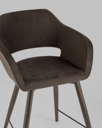 Стул полубарный Саймон ПЛ велюр Темно-коричневый_7