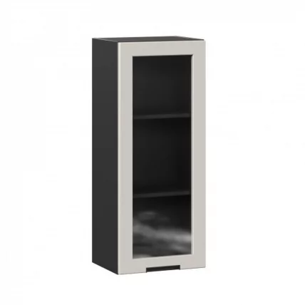 Шкаф кухонный 400 высокий со стеклом Джамис ЛД 296.420.000.152 Черный Кашмир_0