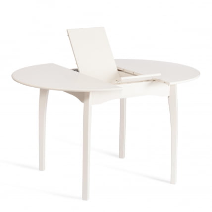 Стол DIAMANTE круглый бук, мдф, шпон дуба, 100 х 100+30 х 75 см, Ivory white_5