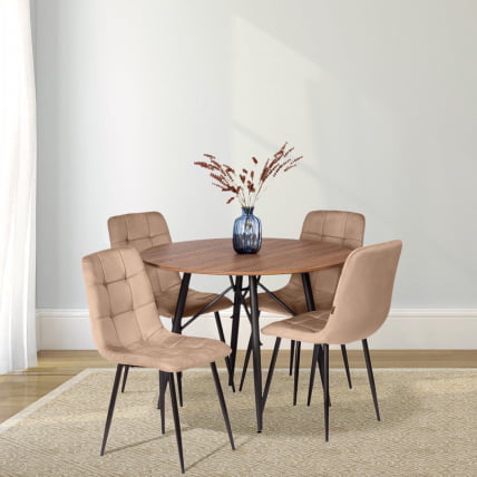 Стул CHILLY (mod. JSC-220) Велюр/металл , 44,5х52,5х88 см, Beige (бежевый) HLR8 / черный_6