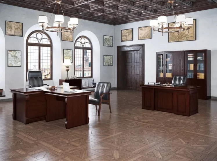 Комплект мебели для кабинета руководителя Берн 02 Темный орех / Bern_0