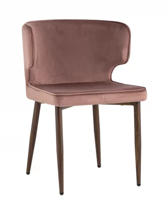 Стул Матео ножки под дерево велюр Пыльно-розовый_0