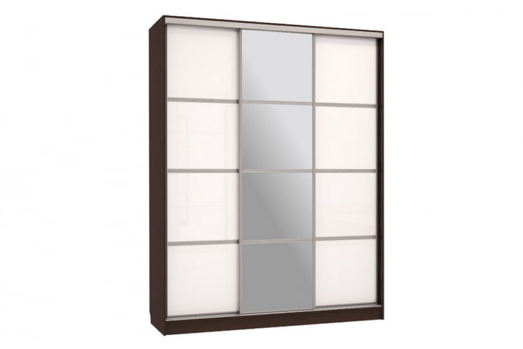 Шкаф-купе Бассо 2-600 с зеркалом SK-01B37 венге/белый_0