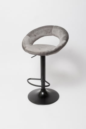 Стул барный BN-1009-1 P,серый вельвет/черные ноги_0