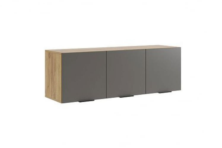 Антресоль трехдверная Бери MPR-026 Дуб крафт золотой/графит_0