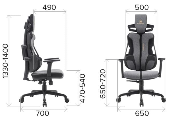 Кресло геймерское Everprof Serval S Ткань Черно-серый_11