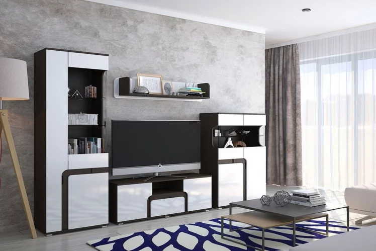 Шкаф Марсель 800 Венге Белый глянец_3