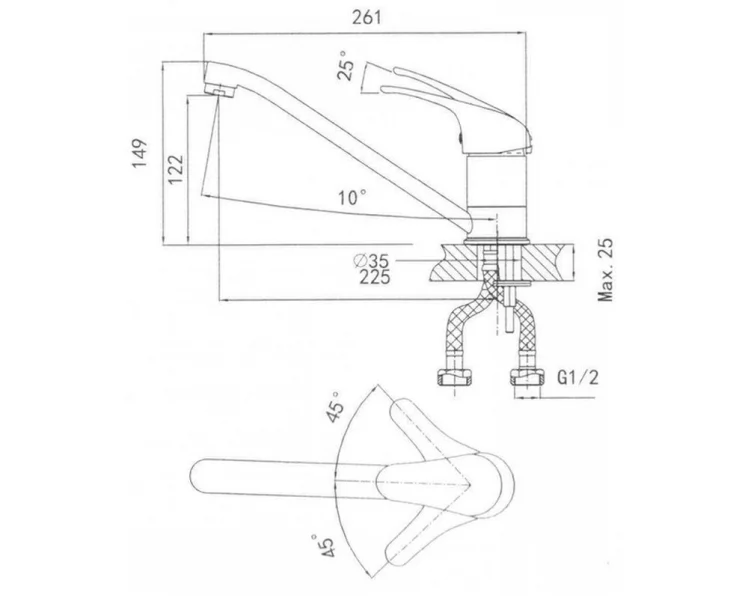Кухонный смеситель GRANULA 1023 Базальт_1