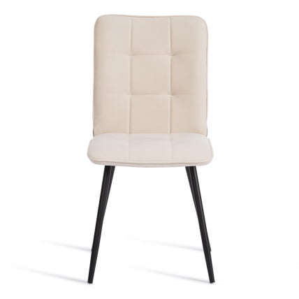 Стул обеденный Bari флок , 46х55х89, молочный/черный, 4_4