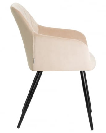Стул обеденный ДОБРИН РОБЕРТ (черные матовые ножки, велюр В108-98 Бежевый) 2 шт / DOBRIN ROBERT V108-98_3