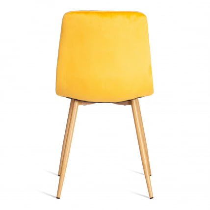 Стул CHILLY (mod. 7094-1) вельвет/металл, 44,5х52,5х86 см, yellow (желтый) HLR41 / натуральный_3