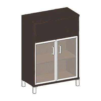 Стеллаж стекло в раме В420.4 Венге магия_0