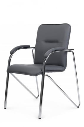 Стул Самба с мягкими подлокотниками СМБ-01Х Хром гальв. Серый / SMB-01H_6