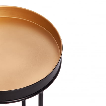 Набор столиков Secret De Maison RUNA ( mod. 11870 ) алюминиевый сплав, 30,5*30,5*48 см, черный/античная медь_9