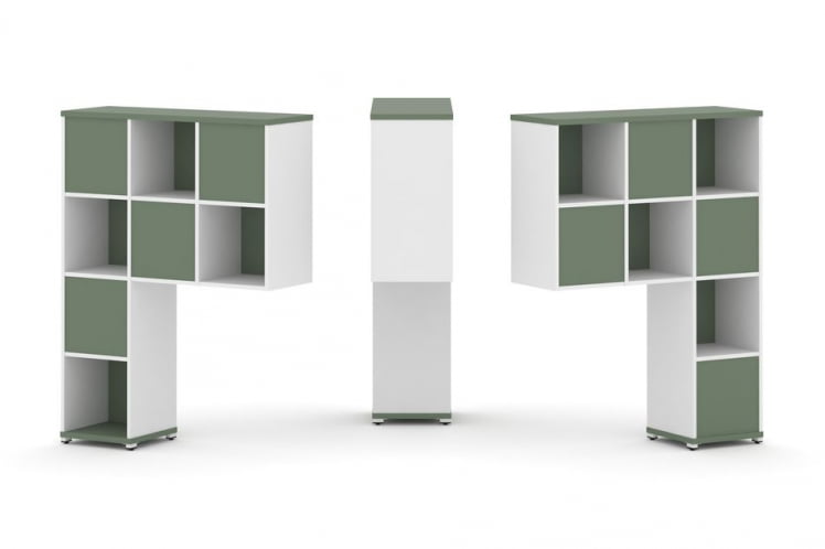 Надставка на стол высокая двухсторонняя + задняя стенка (8 шт.) CONCEPT CN.DNV-001 Кобо Белый бриллиант Белый металл_0