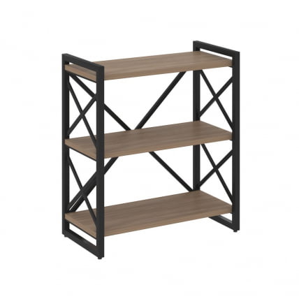 Стеллаж на регулируемых опорах - 3 полки LOFT VR.L-MST.O-3.8 Металл черный Дуб Аризона_0