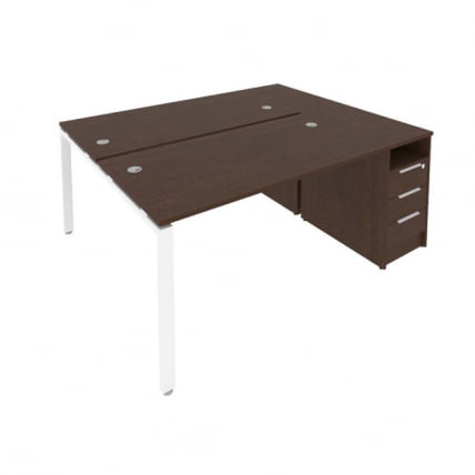 Рабочая станция с опорной тумбой Metal System Б.РС-СТП-2.3 Венге/Белый_0