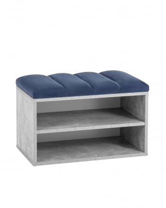 Обувница Хольст серая велюр Синий_0