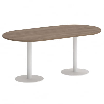 Стол овальный HOME OFFICE VR.SP-5-180.1 Дуб Аризона/Белый металл_0