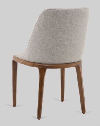 Стул Вудмайкл каркас дерево цвет темный орех рогожка бежевый_5