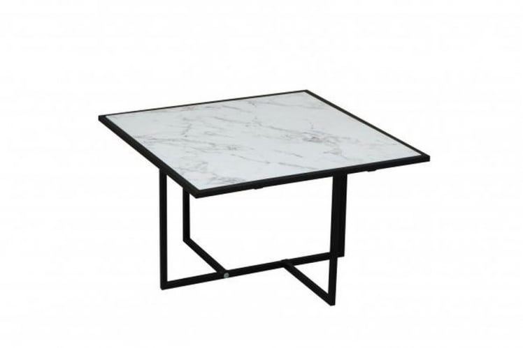 Стол журнальный с рамкой Скарлетт 09 Черный Мрамор белый_0