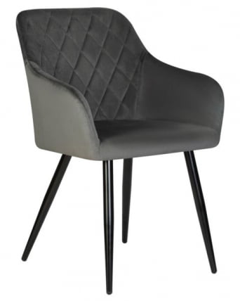 Стул обеденный ДОБРИН РОБЕРТ (черные матовые ножки, велюр В108-92 Антрацит) 2 шт / DOBRIN ROBERT V108-92_1