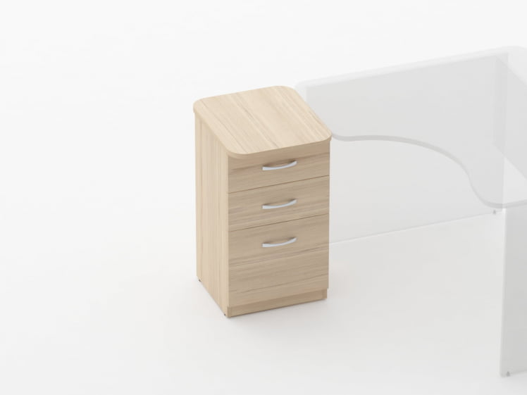 Тумба приставная на 3 ящика Glassy 3.10.15 Бук светлый_1