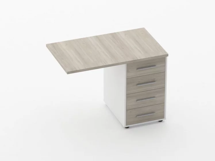 Тумба приставная Deka 9.05.10 Дуб Сантана светлый/Белый_0