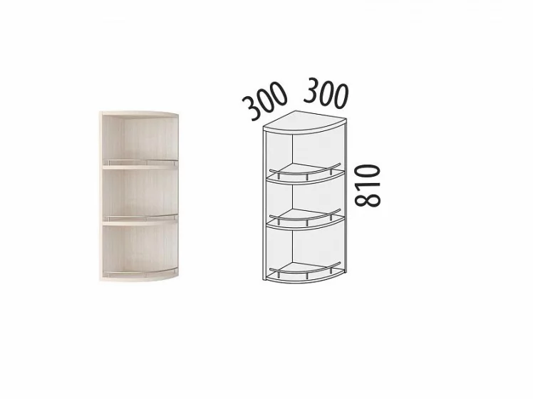 Шкаф торцевой (лев/прав) Графит 74.18 Сосна Астрид /Ваниль_1