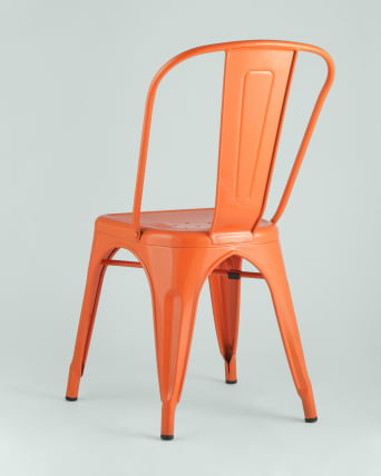 Стул TOLIX с высокой спинкой Оранжевый глянцевый_4