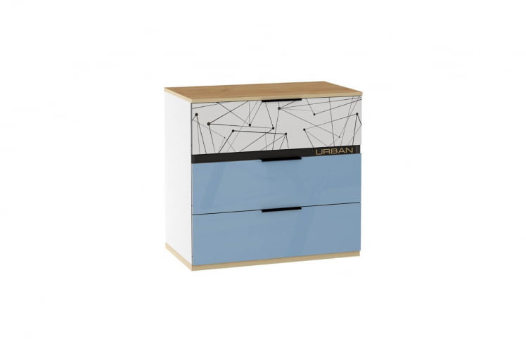 Комод Урбан ЛД 528.160.000 Дуб Золотой/Белый/Капри синий_0