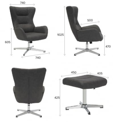 Кресло-реклайнер Everprof Apple Ткань Темно-серый_4