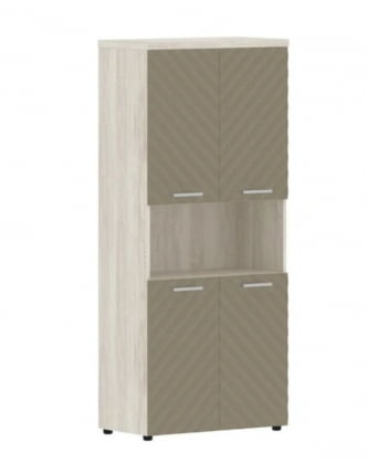 Шкаф с 2-мя комплектами глухих малых дверей и топом Torr LUX TLHC 85.4 Сосна Эдмонд Капучино_0