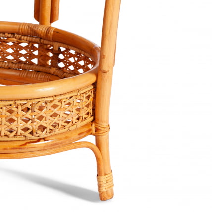 Террасовый комплект ПЕЛАНГИ (стол со стеклом + 2 кресла) / с подушками / ротанг, кресло 65х65х77см, стол диаметр 64х61см, Хоней (мед) / PELANGI Honey_4