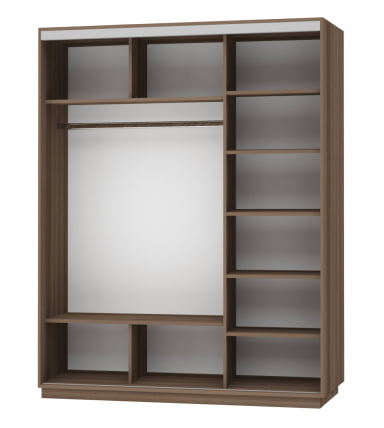 Шкаф-купе трехдверный Экспресс Трио Элемент 1800х2400h Ясень шимо тёмный_1