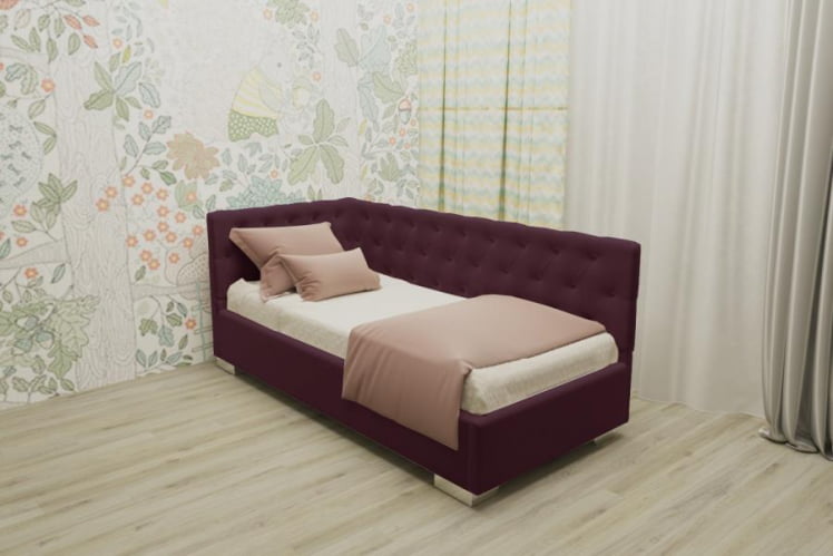 ДЕТСКАЯ МЯГКАЯ ИНТЕРЬЕРНАЯ КРОВАТЬ ВЕРСАЛЬ С ПОДЪЕМНЫМ МЕХАНИЗМОМ (BERHOUSE) Цвет фасада: Красный; Материал фасада: Металл/Велюр; Спальное место: 800х1900_0