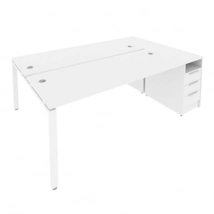 Рабочая станция с опорной тумбой Metal SystemБ.РС-СТП-2.5 Белый_0