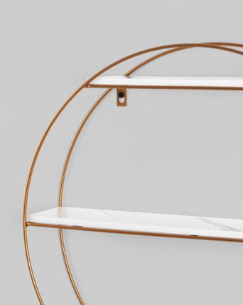 Полка Luna золотая Белый мрамор_3