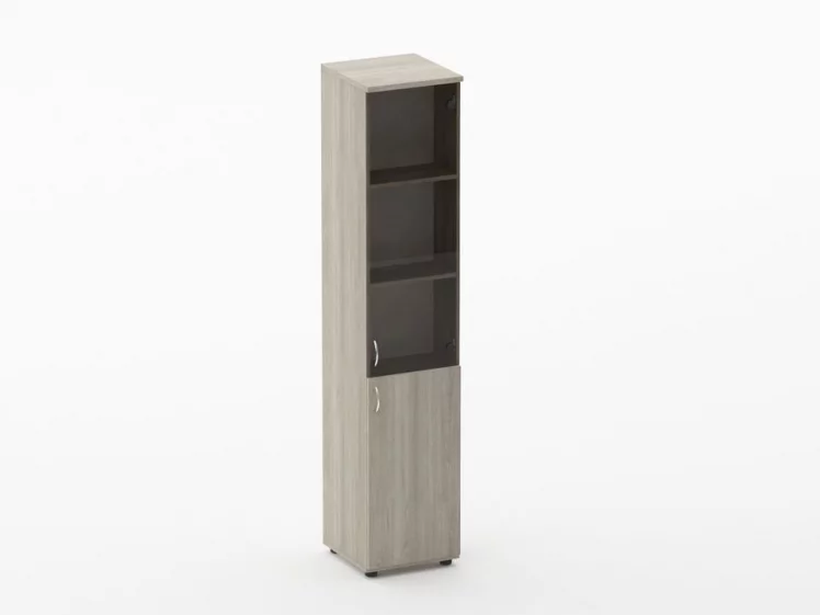 Шкаф высокий со стеклом Twin 16.16.13Пр Дуб Сантана светлый_0