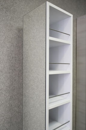 Поворотный квадратный шкаф с зеркалами в полный рост Спика Шелф Белый_5