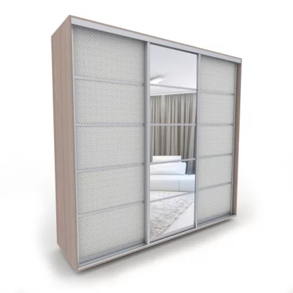 Шкаф-купе 3-х дверный Акцент-Квадро КВ 2400х600 Шимо светлый/хром_0