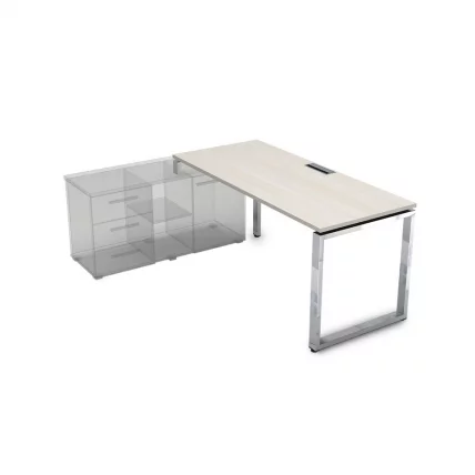 Стол рабочий, прямолинейный три опоры, левый GLOSS LINE НСТЛ-О.989 Ivory_0