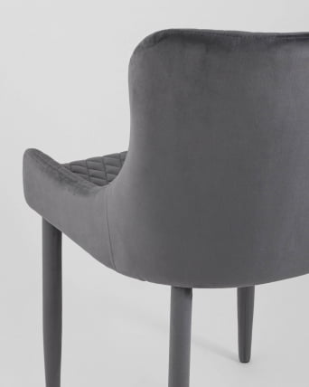 Стул мягкий Ститч велюр ножки Серый_6