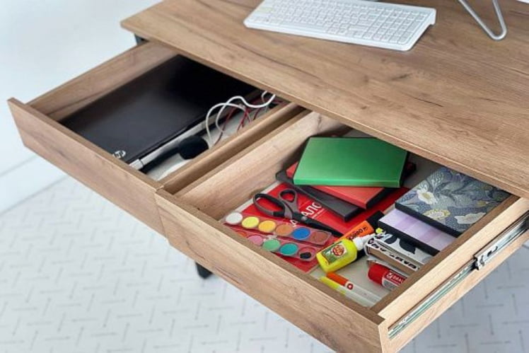 Стол Юниор SMU-01 дуб крафт золотой/черный муар_7