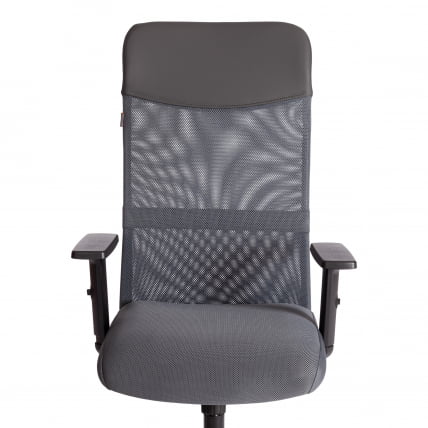 Кресло PRACTIC PLT ткань/кож/зам, серый/металлик, TW-12/W-12/36_5