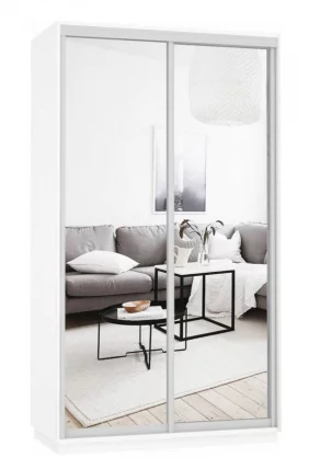 Шкаф-купе двухдверный Экспресс Дуо Экспенс 1200х2400h Белый снег_0