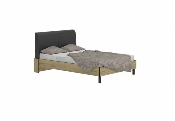 Кровать 1400 без основания Лофт 14 Дуб Крафт Золотой Черный_0