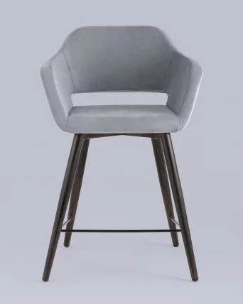 Стул полубарный Саймон ПЛ велюр Cерый / Cерый_3
