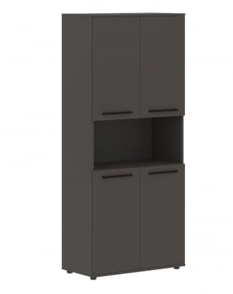 Шкаф с двумя комплектами глухих малых дверей ЕДИС ЕХCС 85.4 Мокко Черный Мокко / EDIS EHCS_0